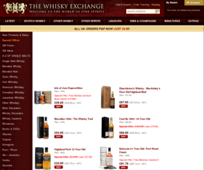 whisky-exchange.com: The Whisky Exchange : Online Whisky Shop - Buy Single Malt Scotch Whisky, Whiskies of the World, Rare Whisky
Online whisky shop - buy rare, old and exclusive single malt scotch whisky, blended whisky, irish , american, japanese whisky, rum, gin, vodka, tequila, champagnes and other mixed spirits.