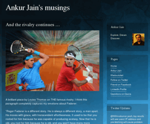 ankjain.com: Ankur Jain's musings
Explore. Dream. Discover.