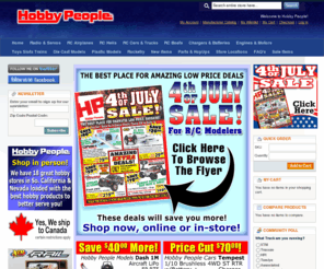 hobbypeople.net: Hobby People
The most complete source of  RC (radio control) Planes, RC Helicopters, RC Cars, RC Trucks, RC Monster Trucks, RC Boats and More! We have over 30,000 hobby items, and have been an industry leader for over 35 years, and specialize in radio control and radio control accessories.
   