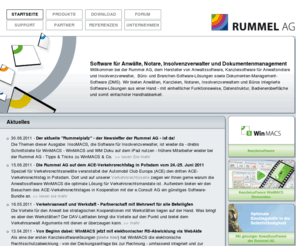 rummel-ag.com: Startseite - Kanzleisoftware, Anwaltssoftware, Dokumenten Management- und Büro-Software - Rummel AG
Die Rummel AG bietet Anwaltssoftware, Kanzleisoftware für Anwaltsnotare (WinMACS), Dokumentenmanagement Software/digitale Akte (WM Doku), Insolvenzverwalter Software (InsoMACS), Digitales Diktat (WM Voice) und Büro-/Branchensoftware