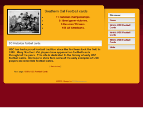 scfootballcards.com: SC Football Cards
University of Southern California Football Cards