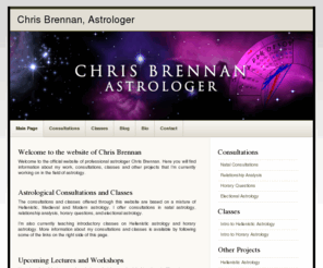 chrisbrennanastrologer.com: Chris Brennan, Astrologer
Website of professional astrologer Chris Brennan, with information about his consultations, classes, and other work in the field of astrology.