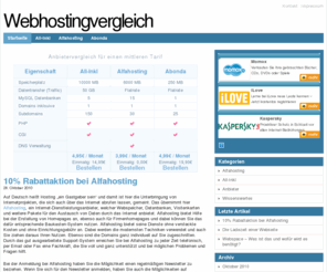 webhostingvergleicher.com: Webhosting Vergleich - webhostingvergleicher.com
Eine übersicht über die führenden und günstigsten Webspace Anbieter deutschlandweit.