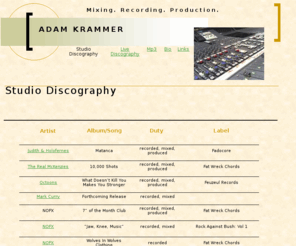 adamkrammer.com: Discography
Discography of Studio Recordings
