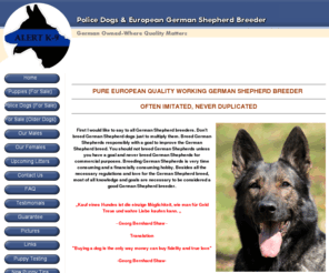 germanshepherdbreeder.org: Police Dogs & Top Quality European German Shepherd Puppies - Home
Alert K9 German Shepherd Breeder has Police Dogs and top European German Shepherd Puppies for sale. 