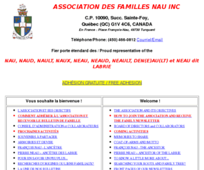 nau.org: ASSOCIATION DES FAMILLES NAU INC
