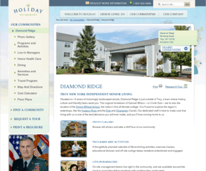 nydiamondridge.com: Troy New York Independent Senior Living - Diamond Ridge | Holiday Retirement
Holiday offers independent senior communities in Troy, NY.  With transportation, chef-prepared meals and housekeeping, you are sure to find comfort.