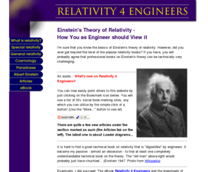 relativity-4-engineers.com: Einstein's theory of relativity
All you as engineer need to know about Einstein's theory of relativity and cosmology. 