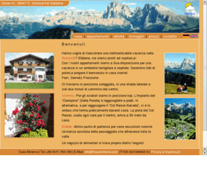 casaminerva.com: Casa Minerva - vacanze a S. Cristina - Val Gardena - Alto Adige
Bed & Breakfast and appartamenti MINERVA a S. Christina - Val Gardena: 
Trascorra le sue vacanze in Alto Adige nella nostra casa privata. Affittiamo appartamenti e camere con colazione.