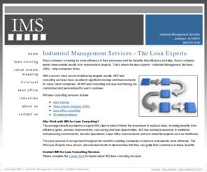 indmgt.com: Lean Consulting, Lean Manufacturing Services- Industrial Management Services
Lean Manufacturing Consulting Services from IMS include lean training, value stream mapping, lean office and 5S services in the South Jersey / Philadelphia, PA metro area.