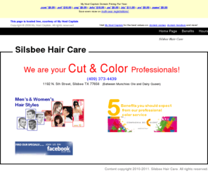 silsbeehair.com: Silsbee Hair Care
Silsbee Hair Care provides Hair Cuts and Colors Men Women and Kids.  We are a Hair Salon in Silsbee TX.