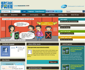 stopmerokok.com: Pfizer - Stop Merokok & Break Free
Di sinilah pusat gerakan Stop Merokok se-Indonesia. Ada komik-komik yang lucu serta tips-tips bermanfaat bagi orang-orang yang ingin berhenti merokok. Bisa konsultasi online juga lho.