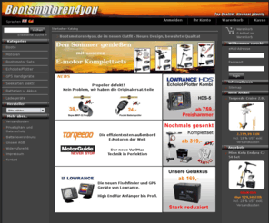 airmexx.com: Bootsmotoren4you
Wir bieten Echolote, Bootsmotoren, Flautenschieber, Akkus, GPS und mehr