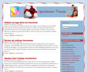 geschenke-trends.de: Geschenke Trends – Geschenke & Geschenkideen finden
Haustiere beschenken, Originelle Geschenkideen – Schluss mit Langeweile!, Küchengadgets – Kleine Küchenhelfer als sinnvolles Geschenk, Aktuelles Spielzeug von Lego, Handys als Geschenke, Geschenke zum Einzug, Geschenke für einen romantischen Abend, Poster – eine individuelle Geschenkidee, Tablet günstig kaufen , Jemanden eine kleine oder große Freude machen!