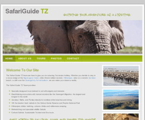 safariguidetz.com: Safari Tanzania
The Safari Guide TZ team are here to give you an amazing Tanzanian holiday. Whether you decide to stay in a 
luxury lodge at the Ngorongoro Crater, climb Africa's tallest moutain, Kilimanjaro . . .