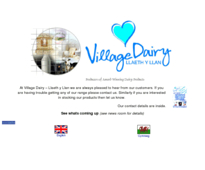 villagedairy.co.uk: Welcome to the Llaeth-y-Llan Village Dairy - Producers of award winning dairy products.
