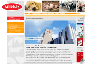 feed-to-food.com: Milkivit, führend bei Milchaustauscher, Mineralfutter, Fischfutter und Spezialfutter
Milkivit -Trouw Nutrition Deutschland GmbH in Burgheim. Führend bei Milchaustauscher, Mineralfutter, Ferkelfutter, Spezialfutter, Petfood und Fischfutter. Der Agrar Spezialist für Fütterung.