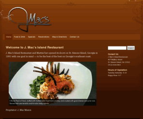 jmacsislandrestaurant.com: J. Mac's Island Restaurant, St. Simons Island, Georgia 31522
.