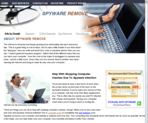 spywareremove.co.uk: Remove Spyware - Anti Spyware, Free Spyware download
Remove spyware from your computer - download free spyware removal software and get help stopping computer crashes.