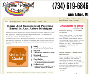 painta2.net: Elysium Painting Company - Professional House Painters, Drywall Repair and Carpentry.
Experienced residential painters that perform thorough prep, interior & exterior painting, drywall repair and installation and carpentry in Ann Arbor, MI