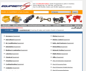 constructiononline.org: :: equipment, parts, EQUIPMENT.NET world's #1 source for parts and 
equipment ::
EQUIPMENT.NET Is World's #1 EQUIPMENT and parts provider. With list of hundred of thousands of companies covering all kinds of new and used parts and Equipment from all makes and models, covers all kinds of Racing Equipment makes & models. Equipment, machine, services, tools, car wash equipment manufacturers directory including car wash machinery, mobile car wash, , car wash supply, automatic car wash, self serve car wash, drying systems, car washers, waterless car wash, car wash parts, car washing equipment and car wash systems.