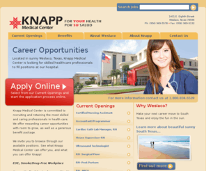 knappjobs.com: Nursing careers and medical jobs in Texas, South Texas Hospital
Knapp, nursing, careers, jobs, Tx