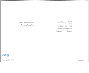 wo-to.com: Wo-To, Sarl d'Architecture
Working Together for Architecture. La technique et l'environnement sont generateurs d'architectures. La multiplicité des competences au service de votre projet