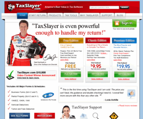 taxslayer.com: Online Taxes | Free E-file | Federal Only $9.95 | TaxSlayer.com®
TaxSlayer.com&reg allows you to start your Federal return for free and only pay $9.95 when completely satisfied. TaxSlayer.com is the easiest online tax software and supports multiple state filings.