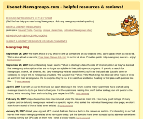 usenet-newsgroup.com: Usenet-Newsgroups.com - helpful resources & reviews!
Visit our website to see the latest in newsgroup resources and tools. Read reviews and the blog, join the forum, and find a newsgroup service provider.