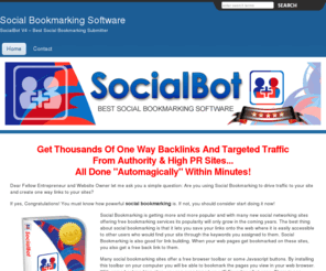 bookmarking-tool.com: Social Bookmarking Software & Social Bookmarks Submitter
SocialBot is one of the best social bookmarking software available. Social bookmarking submission is an important way to get traffic and links. Get Social Bot Bookmarking Software + BONUS!