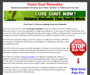 homegoutremedies.com: Gout Remedies - Stop Acute Arthritis Pain
Natural Home Gout Remedies That Stop Acute Arthritis Pain Dead In It's Tracks