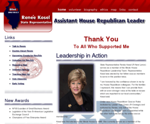 kosel.net: Renée Kosel- Illinois State Representative 81st District
Renée Kosel is State Representative of the 81st Legislative District of Illinois. She was first elected to her legislative office on November 5, 1996 and took office in January, 1997. Renée's district includes all or parts of Frankfort, Homer Glen, Homer Township, Joliet, Mokena, New Lenox, Orland Park and Tinley Park. 