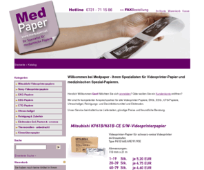 medpaper.net: MedPaper - Videoprinterpapier, EEG-, EKG, CTG-Papiere
Mepdpaper - Ihr Spezialist für Videoprinterpapier, EEG-Papier, EKG-Papier, CTG-Papier und Ultraschallgel