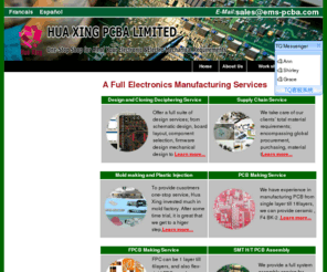 ems-pcba.com: Electronic Manufacturing Services, EMS Contract Manufacturering by HuaXing
The HuaXing PCBA LIMITED is a full EMS provider that includes electronic manufacturing & repair services including PCB/PWB assembly cable assembly & electro-mechanical assembly. Equipment includes high speed component placers, automatic & semi- automatic printe