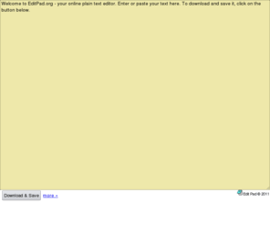 onlinetexteditor.com: Edit Pad - Online Text Editor
Edit Pad is a simple online text editor to edit plain text.
