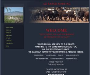 azranchsorting.com: Home Page
Arizona Team Penning and Ranch Sorting Practices, Draw Pots, USTPA Sanctioned Events, Clinics, Saddle and Buckle Series