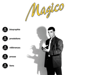 e-magico.ch: Un magicien pour animer mariages, banquets ou soirées privées 
avec un spectacle de magie mémorable.
Magico Tuberosi, magicien et prestidigitateur illusionniste, vous présente ses spectacles de magie, grandes illusions, animations pour vos mariages, anniversaires, banquets et soirées privées.