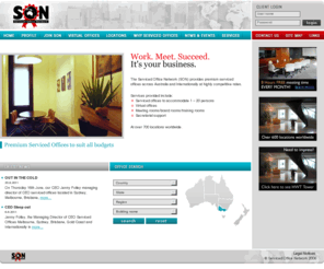 son.com.au: Serviced Offices Network(SON) – Largest Australian Network
Australia's leading network of Premium Serviced Offices and Virtual Offices: Melbourne, Sydney, Brisbane, Adelaide & More. Directory of centre contact details.