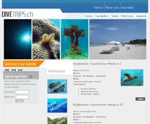 divetrips.ch: Home - divetrips.ch - Tauchreisen
Tauchreisen nach Mexiko: Cancun, Cozumel, Isla Mujeres - PADI Tauchkurse in Mexiko und der Schweiz