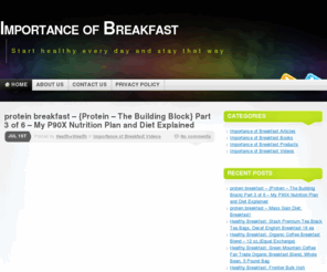 importanceofbreakfast.com: Importance of Breakfast
Interested in the Importance of Breakfast?  We have researched relevant information, articles, reviews and products to get you the best start to the day and to save you time and money.