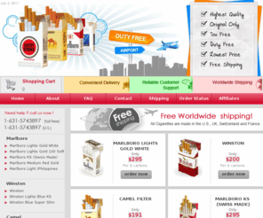 cheapcigarettesonlinefreeshipping.com: Buy Cheap Cigarettes Online With Free Shipping
Buy Cheap cigarettes online at lowest price. Get Duty Free Marlboro cigarettes with free shipping. Secure Shopping.