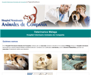 hvanimalescompania.com: Veterinarios Málaga. Hospital Veterinario Animales de Compañía
En el Hospital Veterinario Animales de Compañía cuidamos la salud de sus mascotas. Cirugía, análisis, rayos x, ecografías, urgencias. Tlf. 952 226 128.