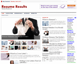 resume-results.net: Resume Results
Effective resumes and cover letter tips, interview skills and job search help.