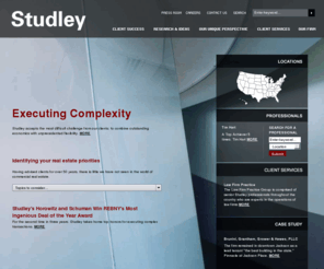 studleyresearch.com: Studley - Home
Studley is the leading commercial real estate services firm specializing in tenant representation. Through its 19 U.S. offices, London office and international arm AOS Studley, the firm provides strategic real estate solutions to leading corporations and organizations, not-for-profits and law firms.