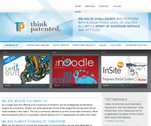 yourfreepurl.net: Think Patented
Think Patented is an award winning Graphic Communications Company and one of the midwest's largest privately-owned printing companies.