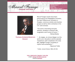 faragomusic.com: Marcel Farago - Composer and Cellist
Official website for Marcel Farago, composer and cellist.