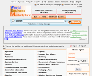 mqzy.com: World Business Marketplace - Connecting Buyers with Suppliers
Global B2B marketplace of export and import, offers company directory, product catalogs and trade leads to importer, exporter, manufacturer, wholesaler, supplier.