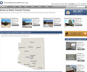 arizonabankownedhomes.org: Arizona Bank Owned Homes
Search through 55,133 Foreclosures for Sale in Arizona today! All homes are 10% to 50% Below Market Value. CLICK HERE TO BUY your Arizona foreclosed home now