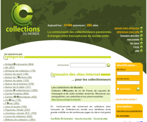 collections-du-monde.com: Collections du monde : annonces entre collectionneurs sans commission.
Collectionneurs, complétez votre collection, vendez, échangez vos doubles sans commission.