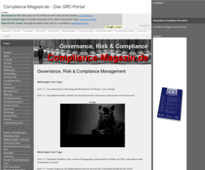 compliance-magazin.com: Governance, Risk & Compliance Management
Compliance-Magazin.de - Portal für Compliance-Management, Governance und Datenschutz